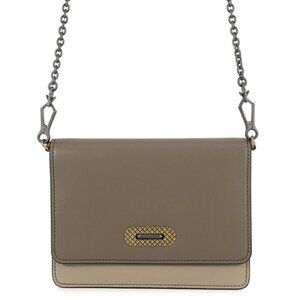 Bottega Veneta Chain Wallet Leather Brown Beige